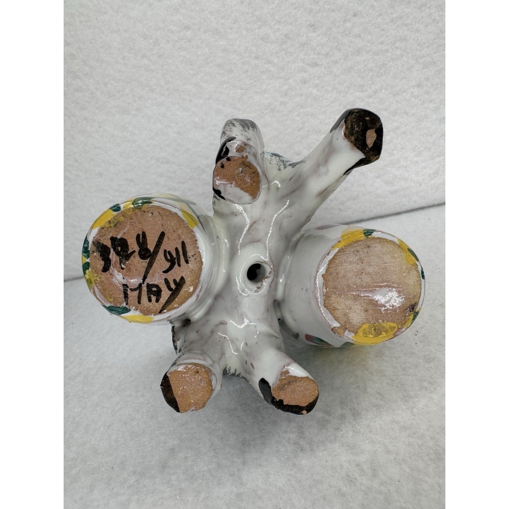 Italy Hand Painted Donkey Figurine with Double Egg Cups - Picture 12 of 12